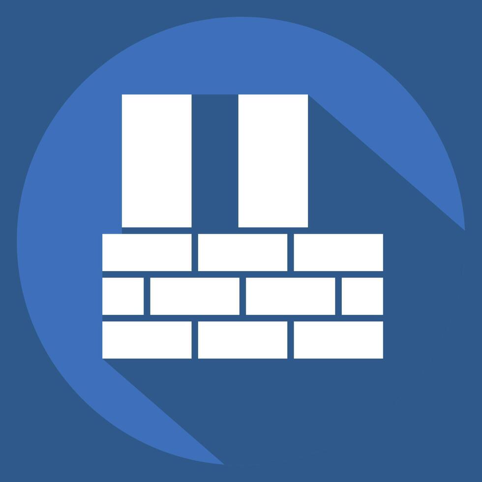 Icon Building Construction. related to Civil Engineering symbol. long shadow style vector