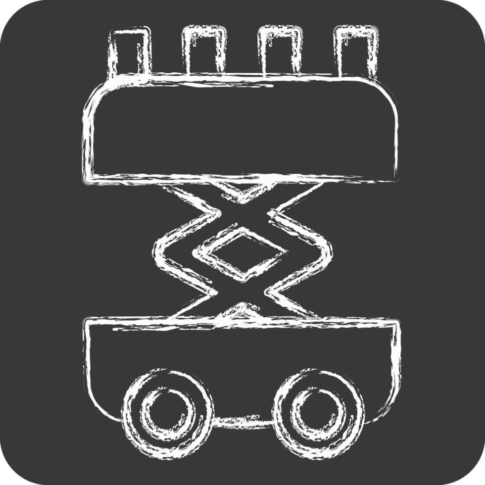 Icon Scissor Lift. related to Civil Engineering symbol. chalk Style. design editable vector