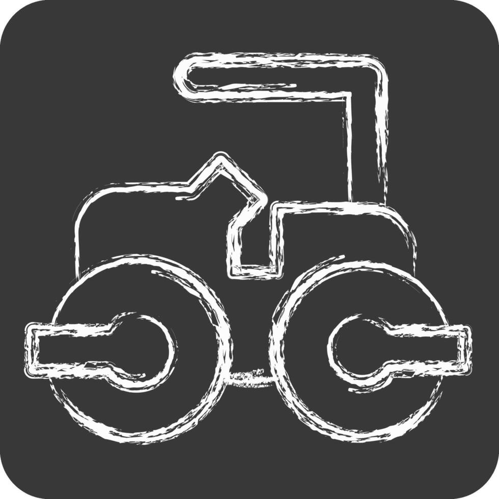 Icon Steam Roller. related to Civil Engineering symbol. chalk Style. design editable vector