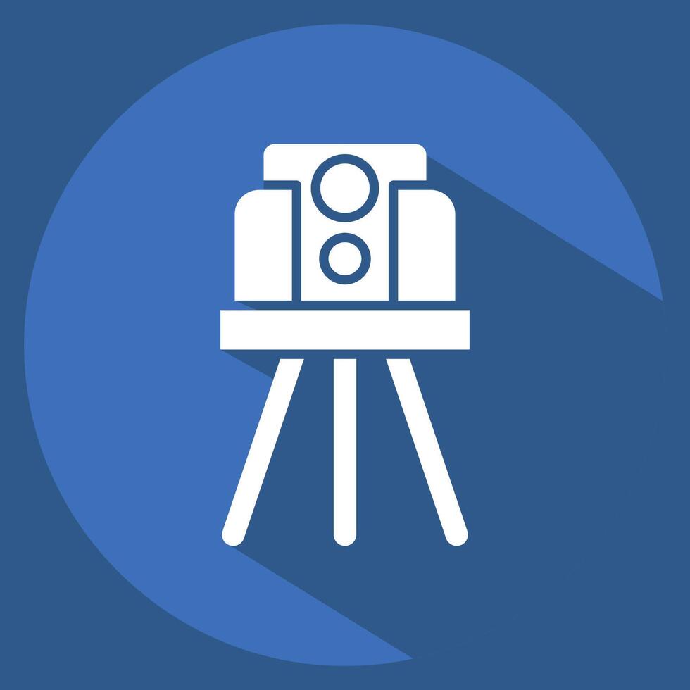 Icon Land Surveying. related to Civil Engineering symbol. long shadow style. editable vector