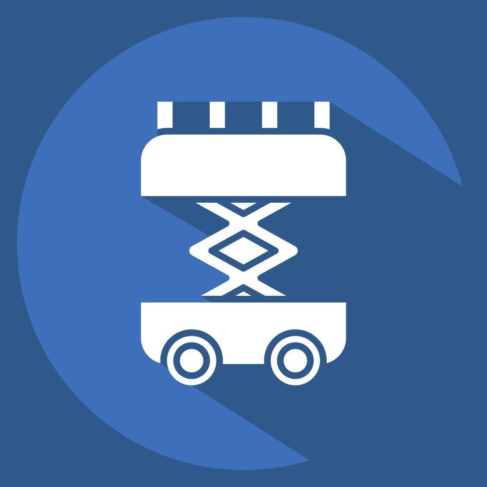 Icon Scissor Lift. related to Civil Engineering symbol. long shadow style. design editable vector