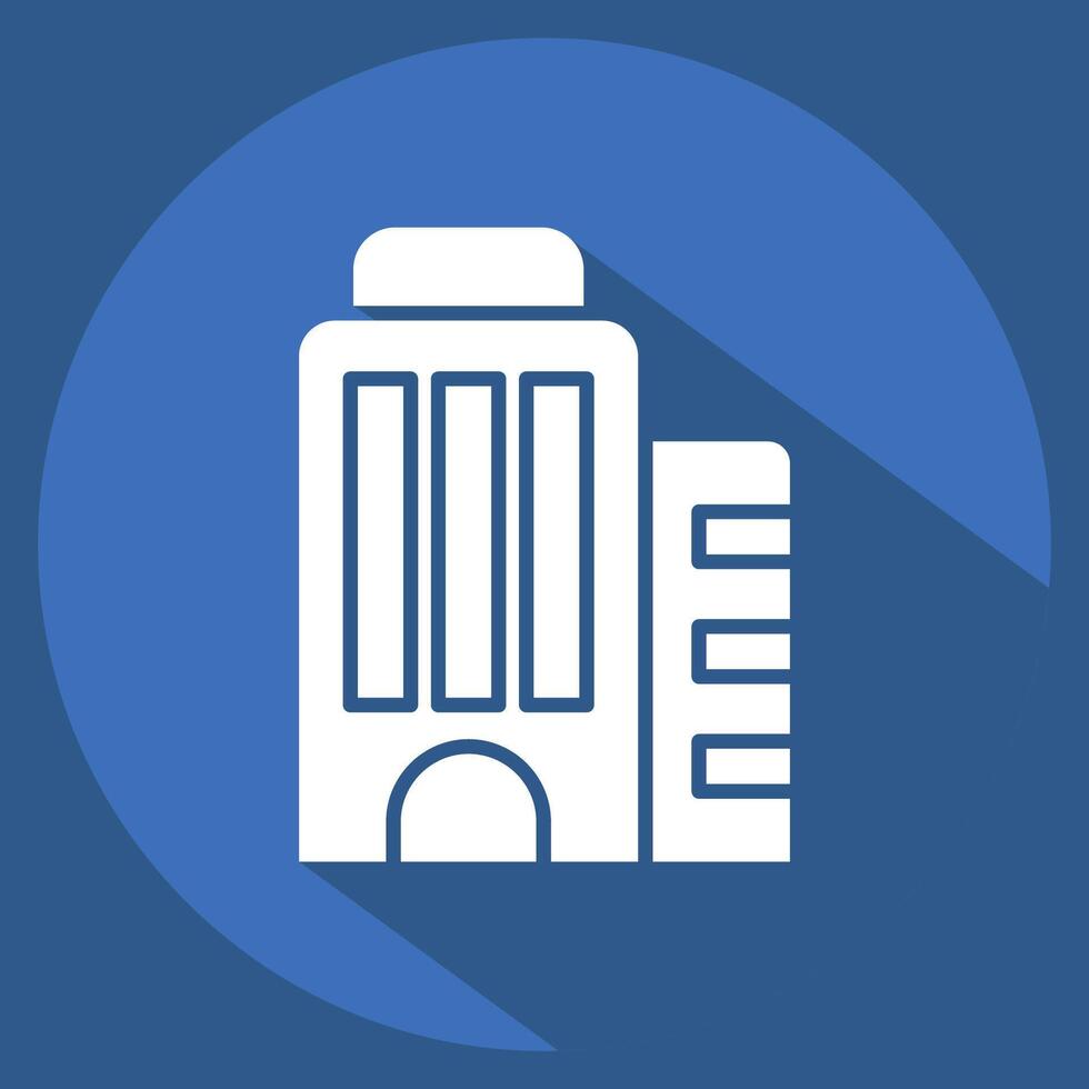 Icon Skyscraper. related to Civil Engineering symbol. long shadow style. design editable vector