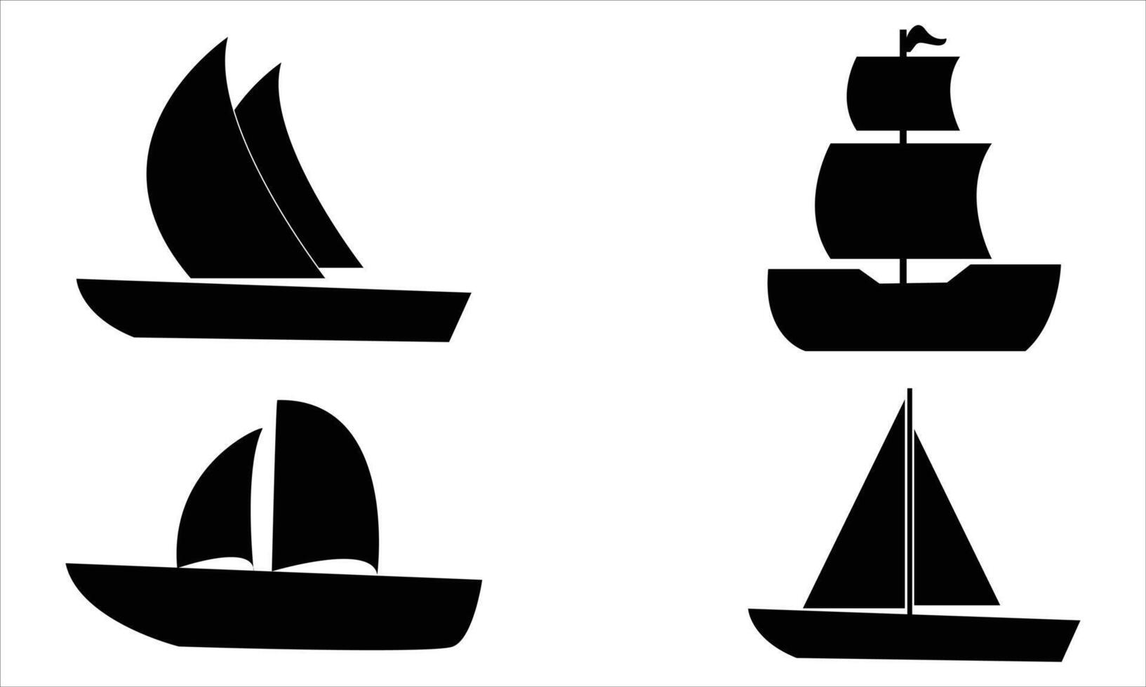 sailing boat Illustration . boat icon set vector
