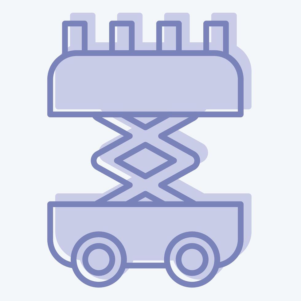 Icon Scissor Lift. related to Civil Engineering symbol. two tone style. design editable vector
