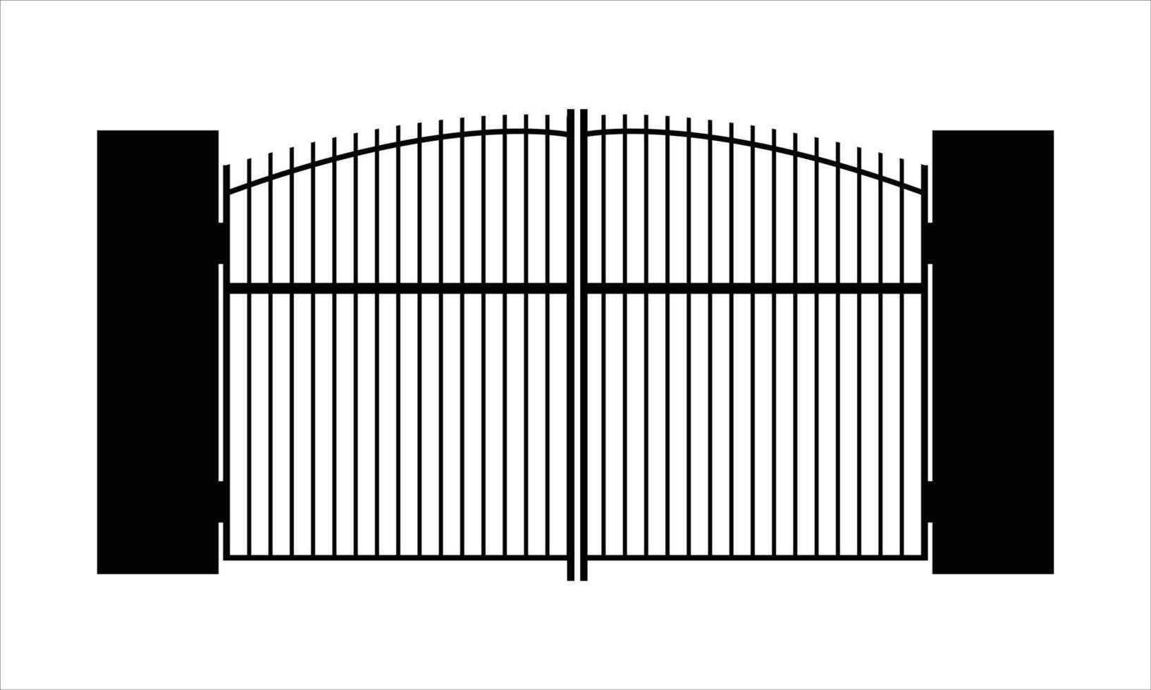 Silhouette of a iron gate vector