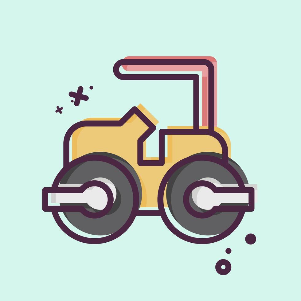 Icon Steam Roller. related to Civil Engineering symbol. MBE style. design editable vector