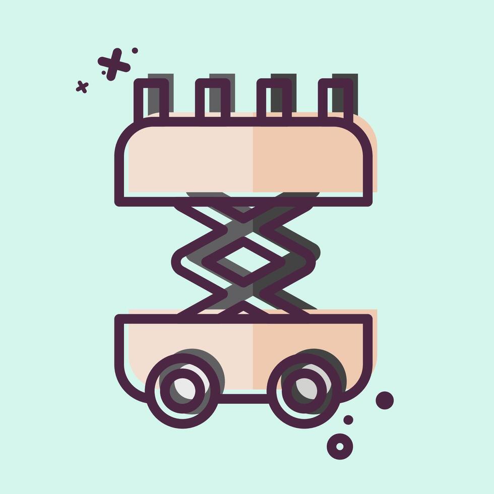 Icon Scissor Lift. related to Civil Engineering symbol. MBE style. design editable vector