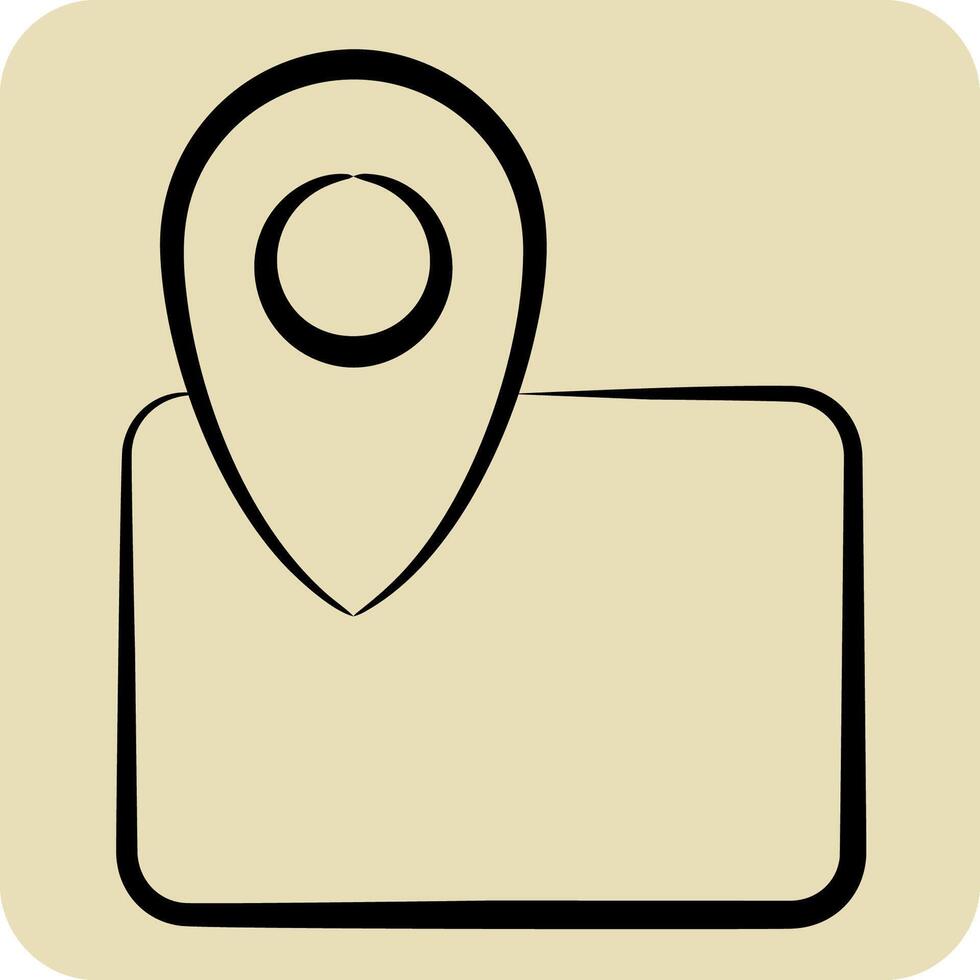 Icon Map. related to Civil Engineering symbol. hand drawn style. design editable vector