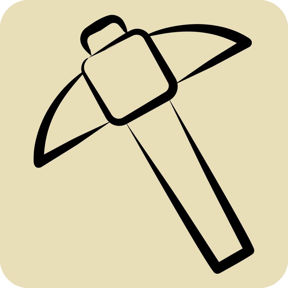 Icon Mining. related to Civil Engineering symbol. hand drawn style. design editable vector