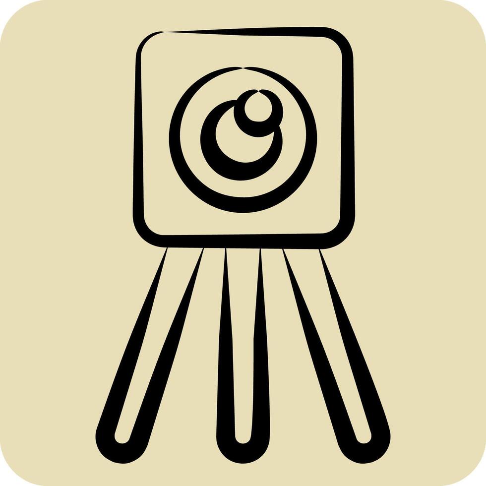 Icon Survey Eng. related to Civil Engineering symbol. hand drawn style. design editable vector