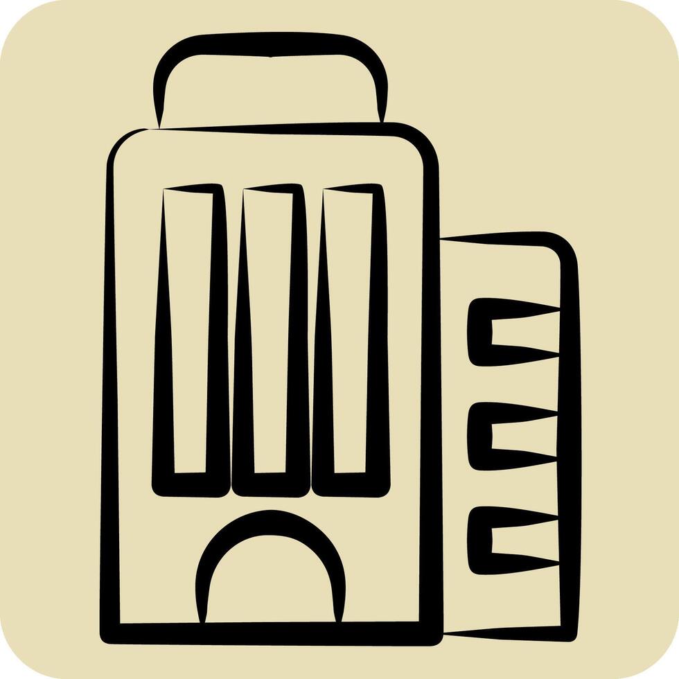 Icon Skyscraper. related to Civil Engineering symbol. hand drawn style. design editable vector