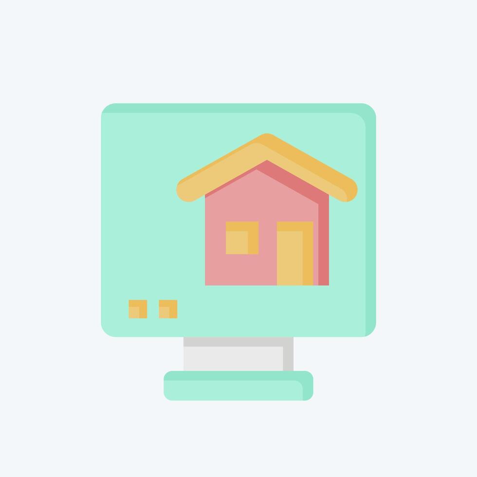 Icon Online Blue Print. related to Civil Engineering symbol. flat style. editable vector
