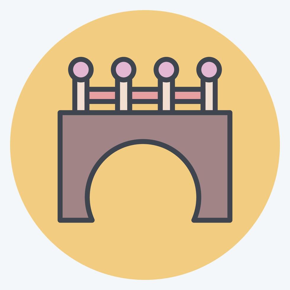Icon Bridge. related to Civil Engineering symbol. color mate style. design editable vector