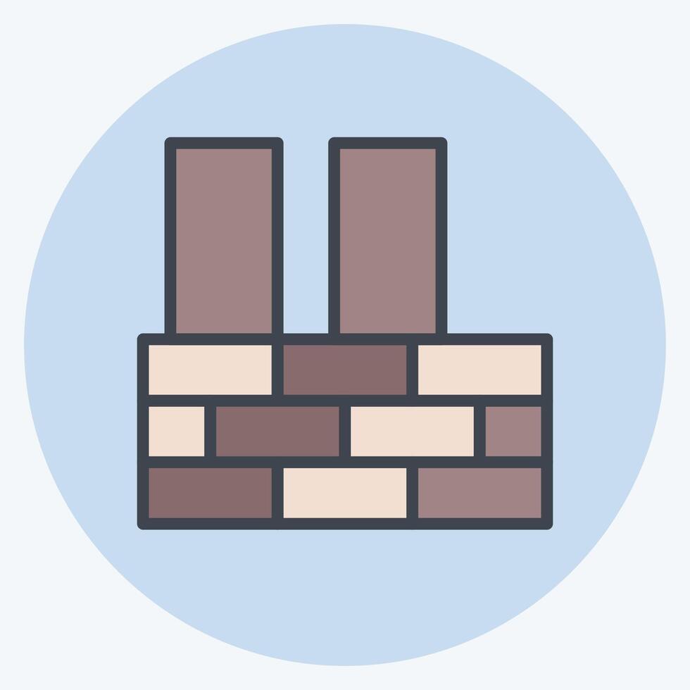Icon Building Construction. related to Civil Engineering symbol. color mate style vector