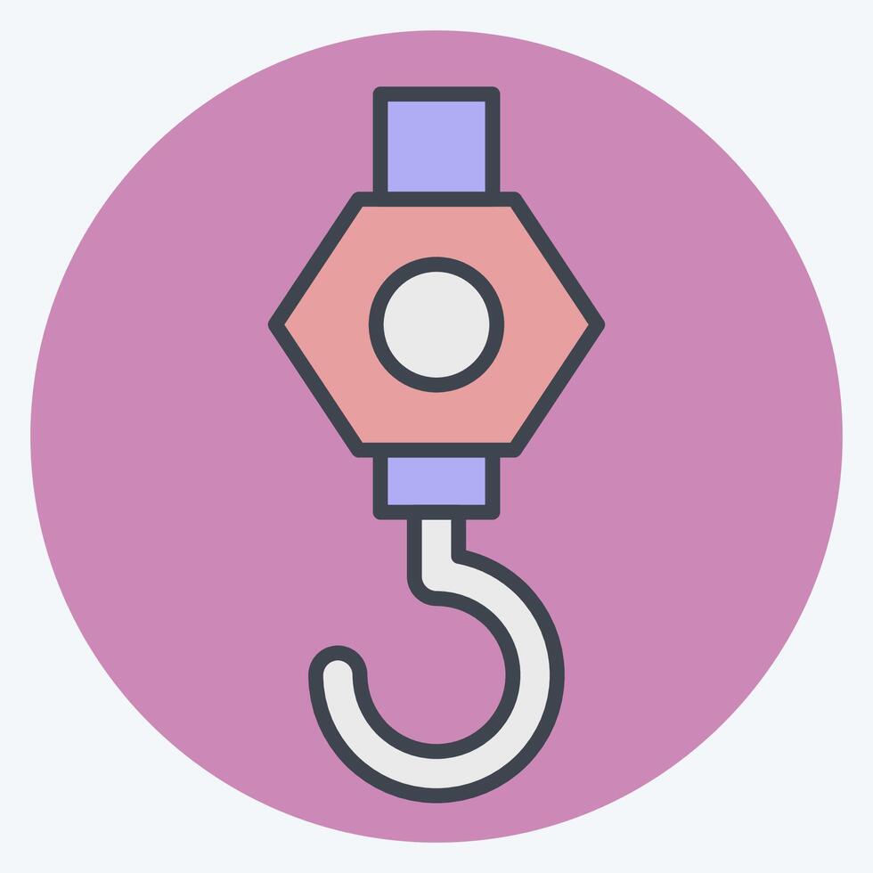 Icon Crane. related to Civil Engineering symbol. color mate style. design editable vector