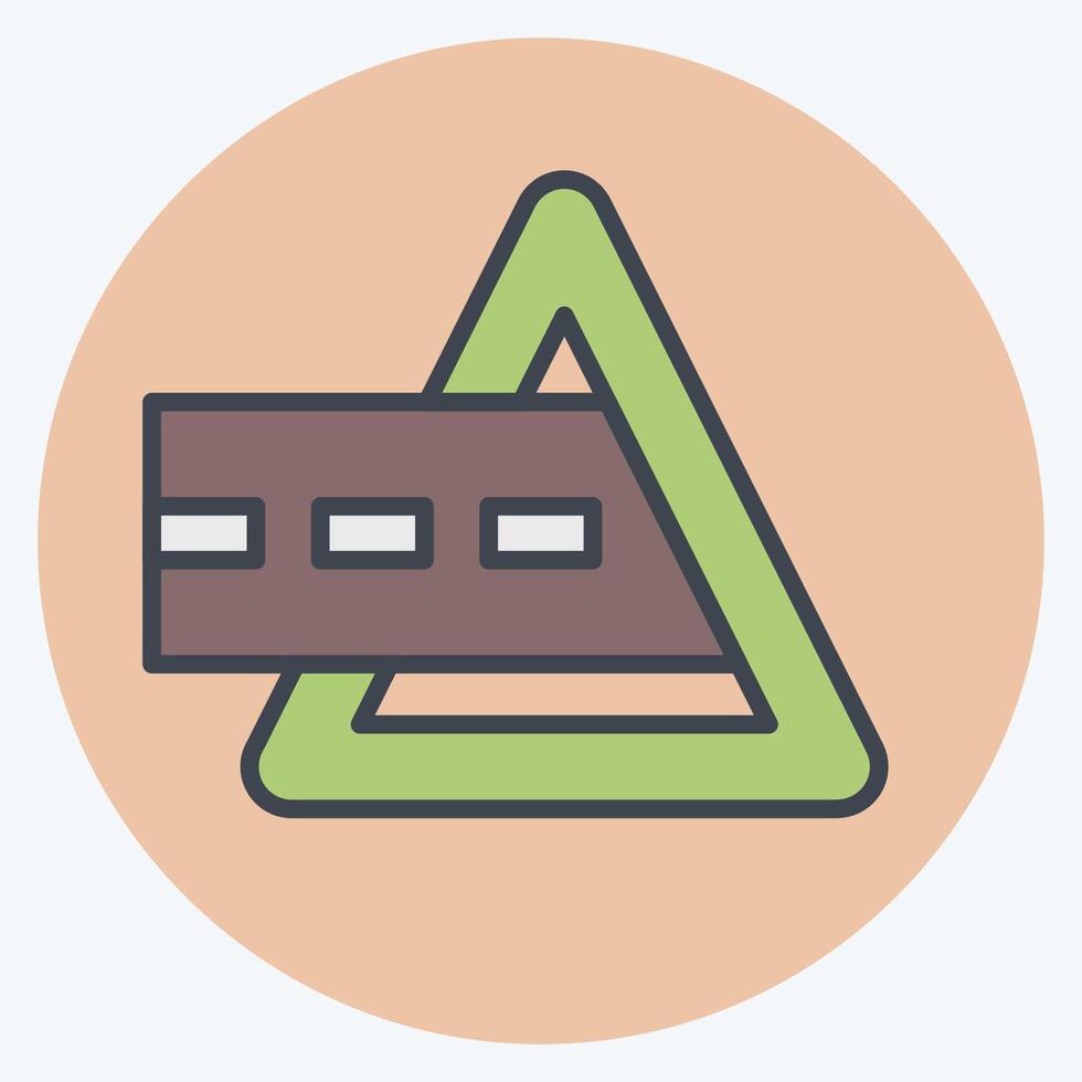 Icon Road Works. related to Civil Engineering symbol. color mate style. editable vector