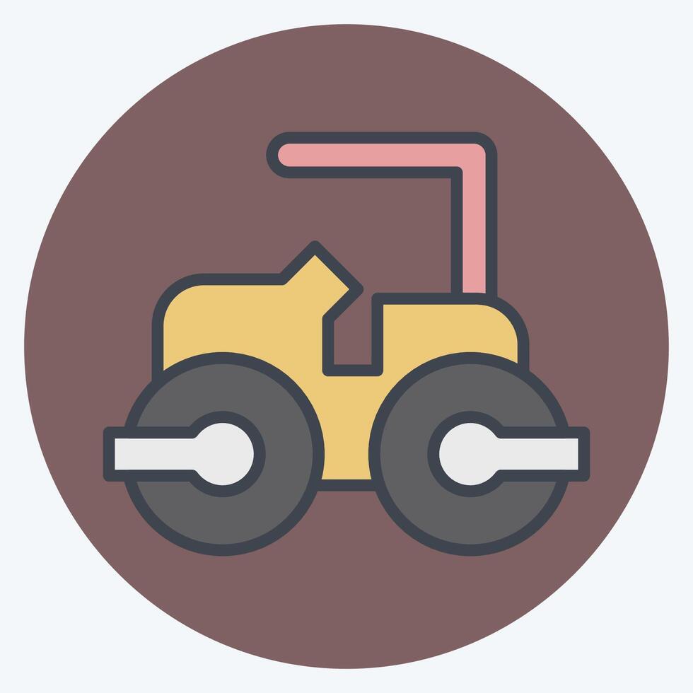 Icon Steam Roller. related to Civil Engineering symbol. color mate style. design editable vector