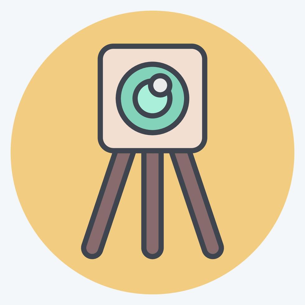 Icon Survey Eng. related to Civil Engineering symbol. color mate style. design editable vector