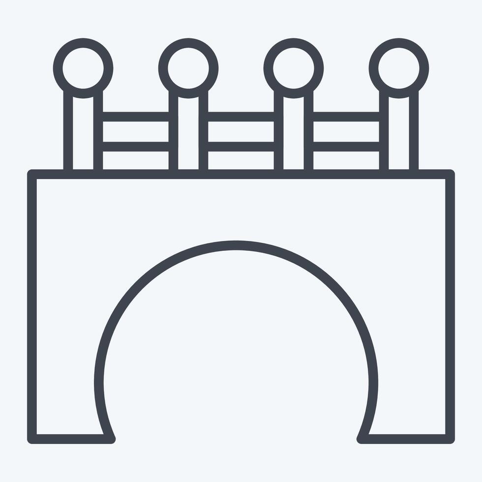 Icon Bridge. related to Civil Engineering symbol. line style. design editable vector