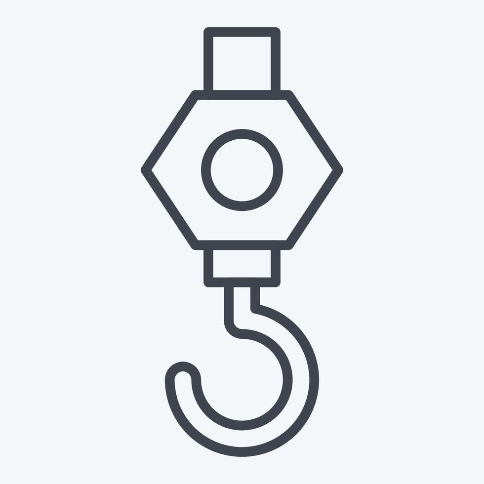 Icon Crane. related to Civil Engineering symbol. line style. design editable vector