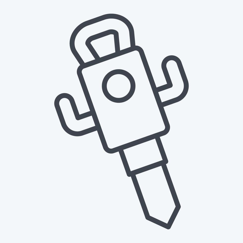 Icon Jack Hammer. related to Civil Engineering symbol. line style. editable vector