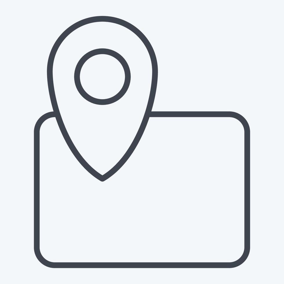 Icon Map. related to Civil Engineering symbol. line style. design editable vector