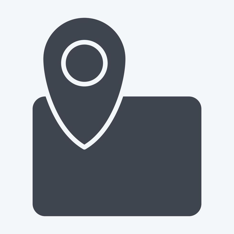 Icon Map. related to Civil Engineering symbol. glyph style. design editable vector