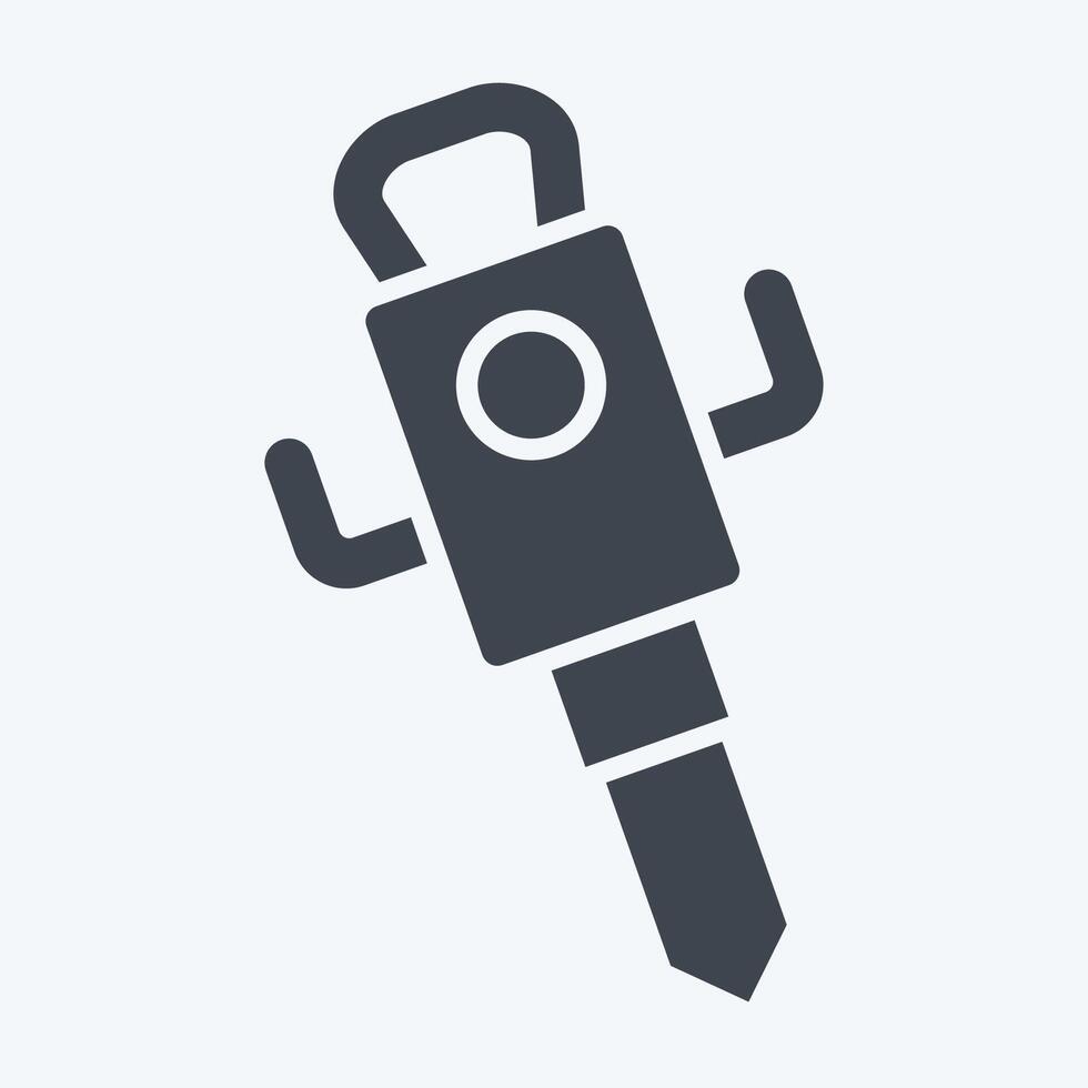Icon Jack Hammer. related to Civil Engineering symbol. glyph style. editable vector