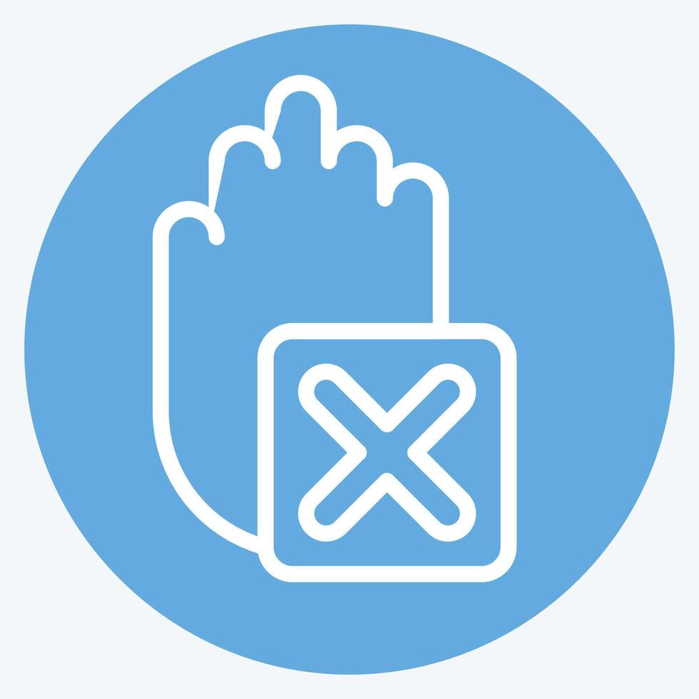 Icon Stop. related to Exclamation symbol. blue eyes style. design editable vector