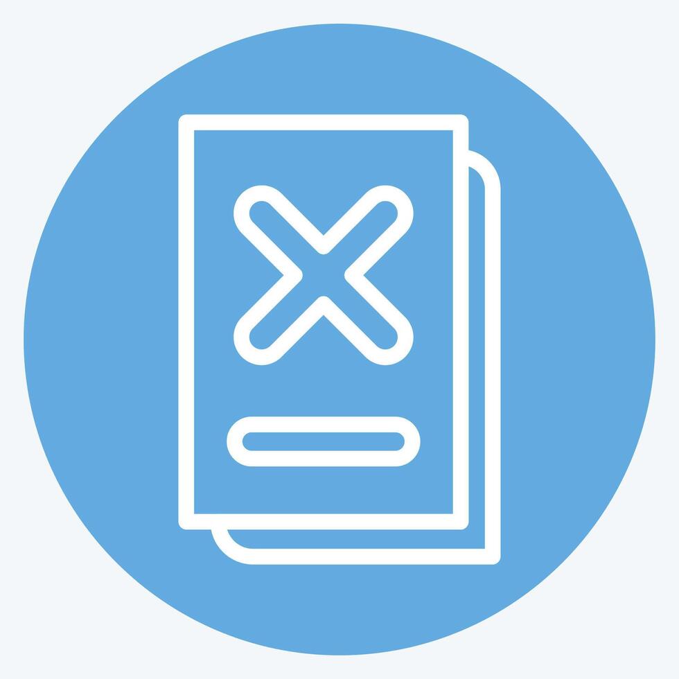 Icon Document. related to Exclamation symbol. blue eyes style. design editable vector