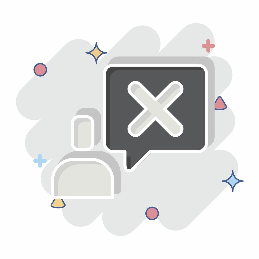 Icon Talk. related to Exclamation symbol. comic style. design editable vector