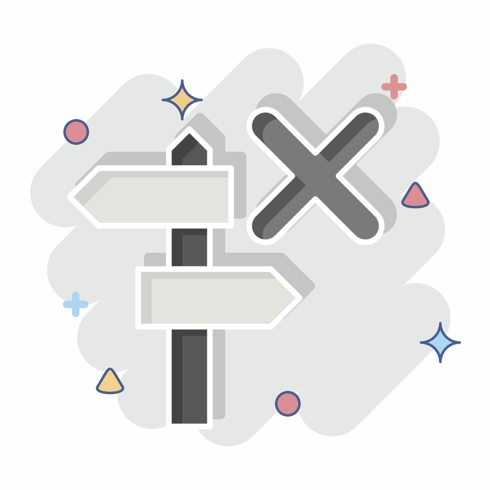 Icon Guide. related to Exclamation symbol. comic style. design editable vector
