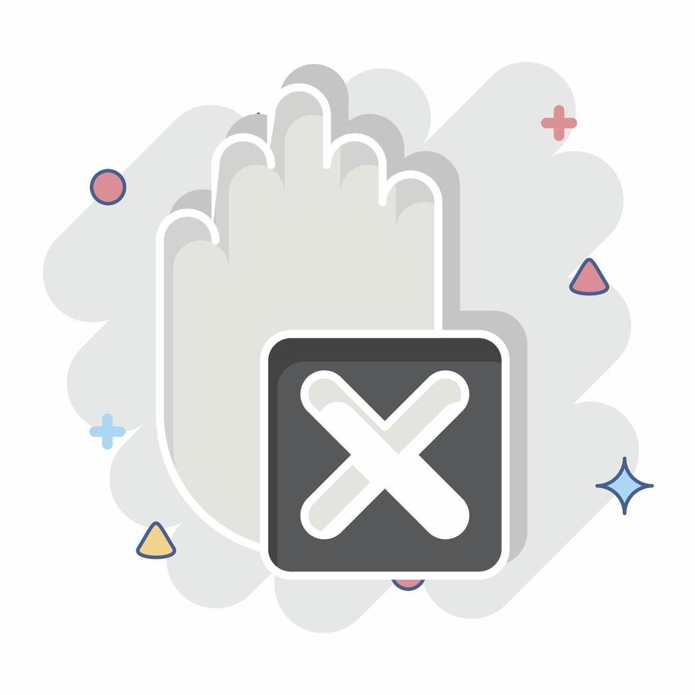 Icon Stop. related to Exclamation symbol. comic style. design editable vector