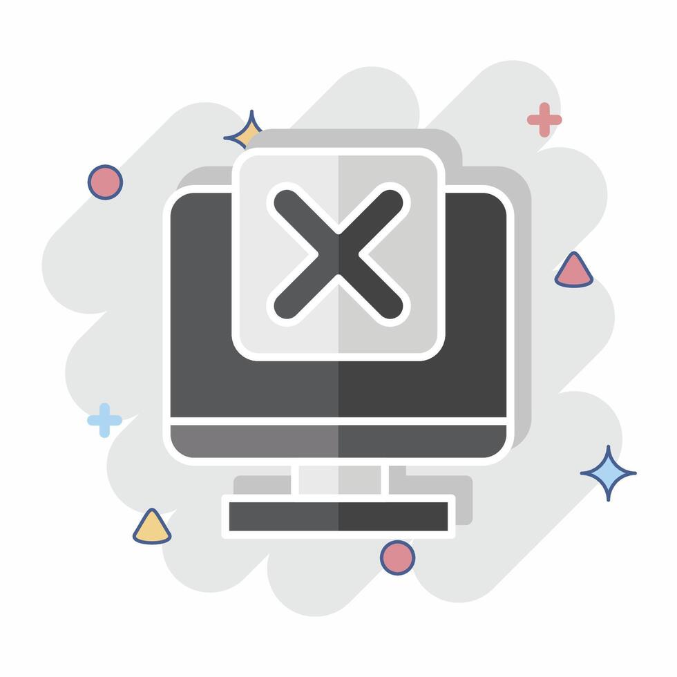 Icon System. related to Exclamation symbol. comic style. design editable vector