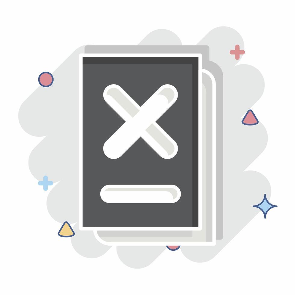 Icon Document. related to Exclamation symbol. comic style. design editable vector
