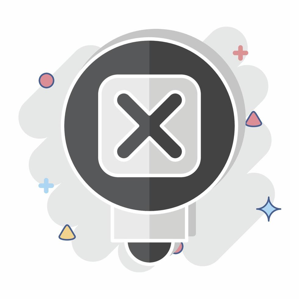 Icon Learn More. related to Exclamation symbol. comic style. design editable vector