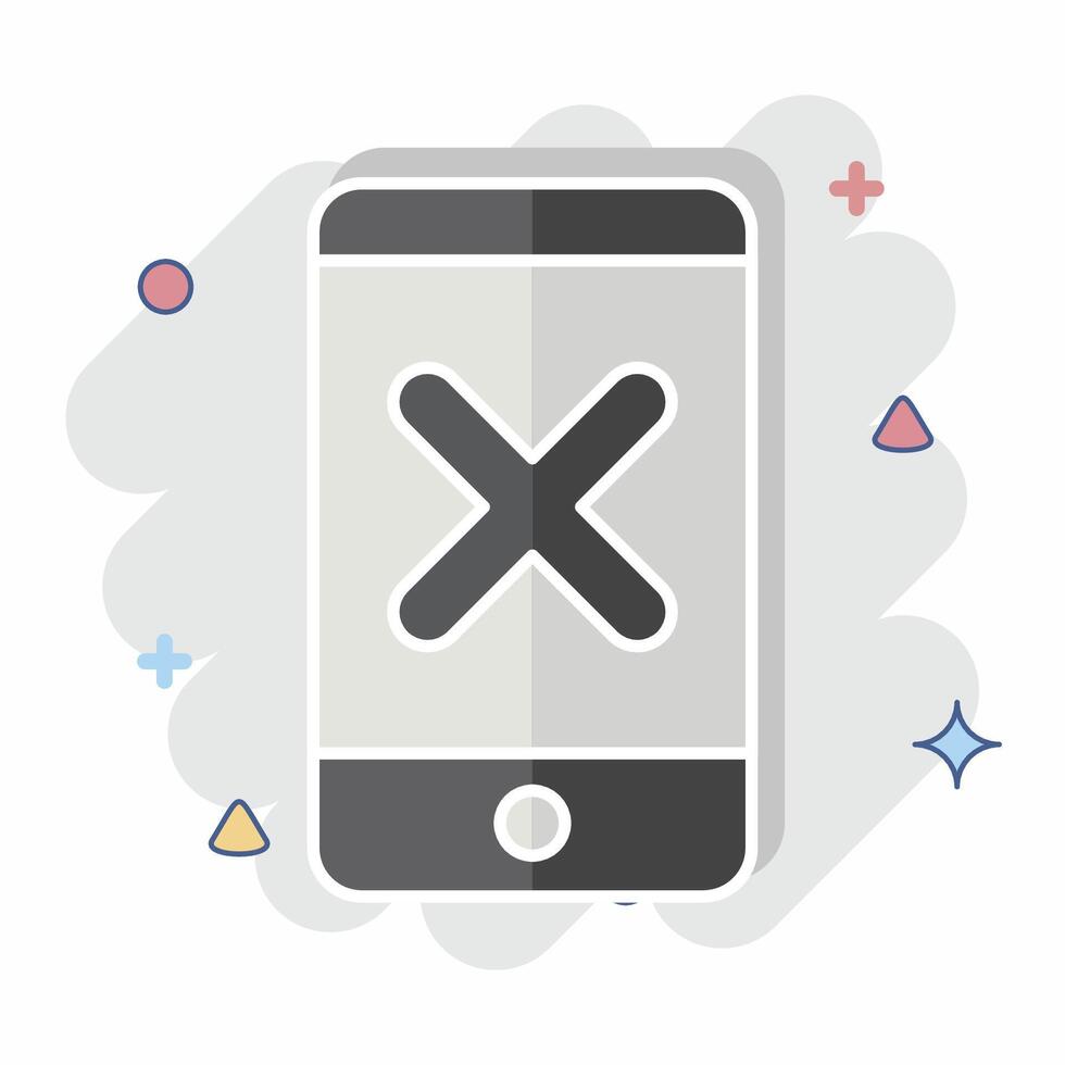 Icon App. related to Exclamation symbol. comic style. design editable vector