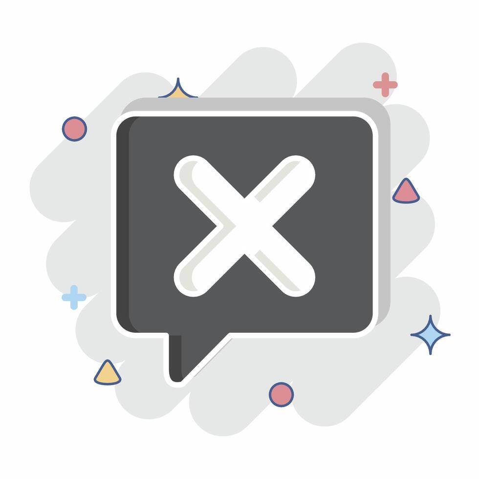 Icon Ask. related to Exclamation symbol. comic style. design editable vector