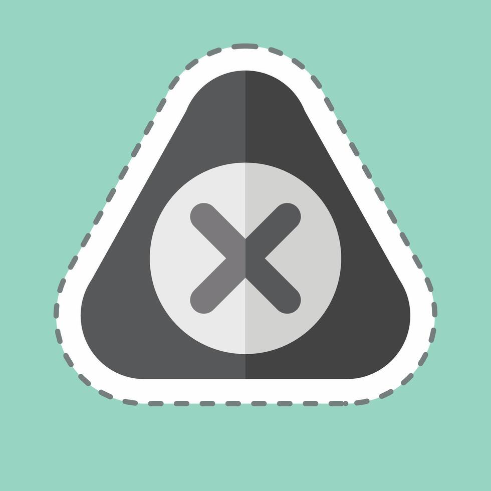 Sticker line cut Warning. related to Exclamation symbol. design editable vector