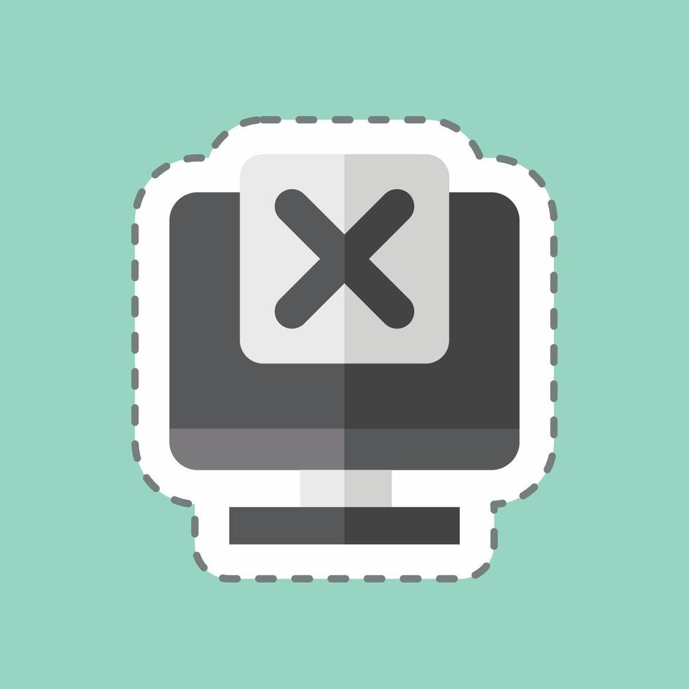 Sticker line cut System. related to Exclamation symbol. design editable vector