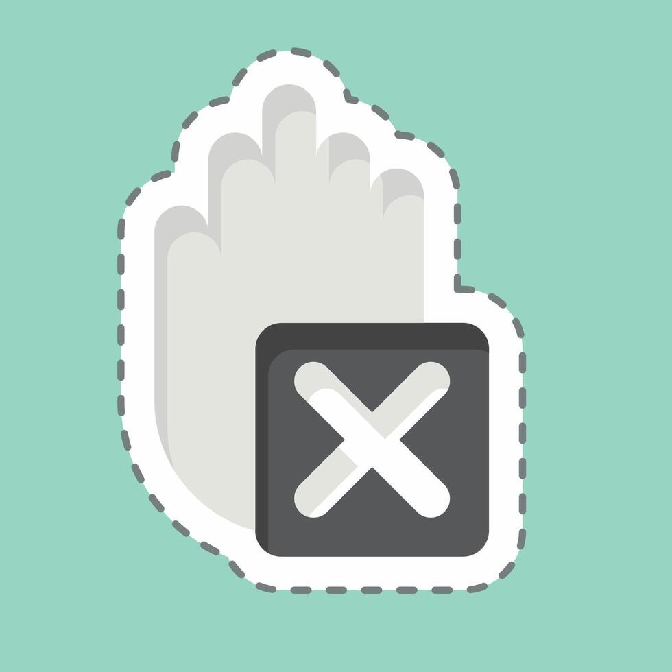 Sticker line cut Stop. related to Exclamation symbol. design editable vector