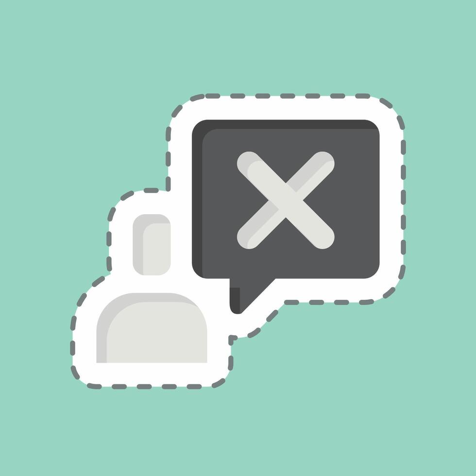 Sticker line cut Talk. related to Exclamation symbol. design editable vector