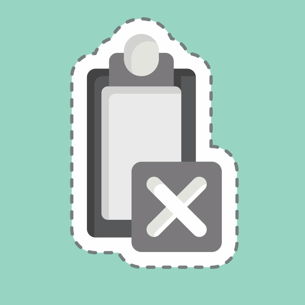 Sticker line cut Task. related to Exclamation symbol. design editable vector