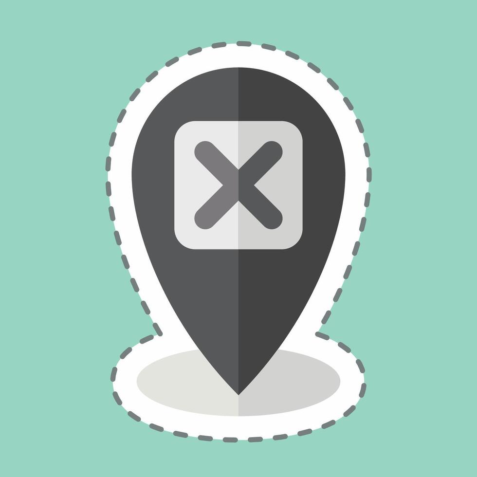 Sticker line cut Point. related to Exclamation symbol. design editable vector