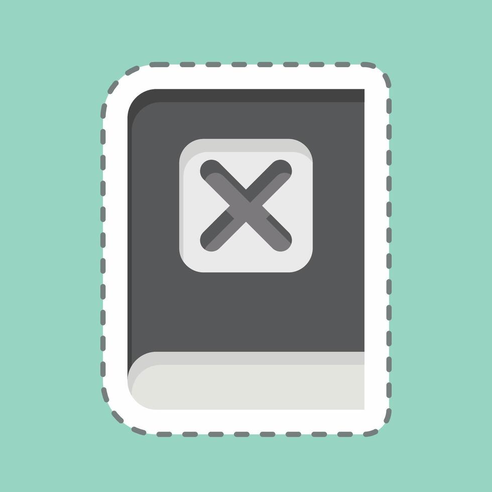 Sticker line cut Manual. related to Exclamation symbol. design editable vector