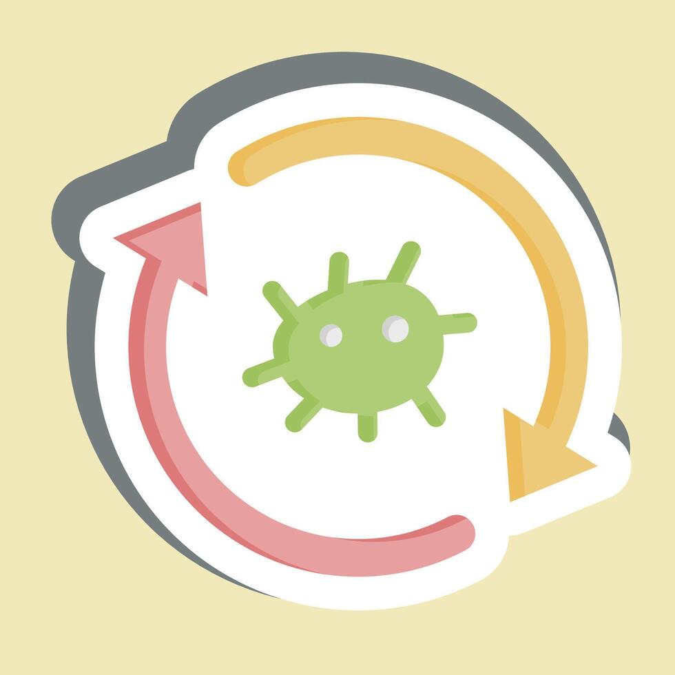 Sticker Cell Reprogramming. related to Bioengineering symbol vector