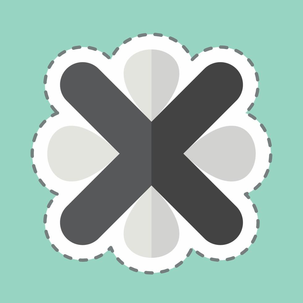 Sticker line cut Error. related to Exclamation symbol. design editable vector