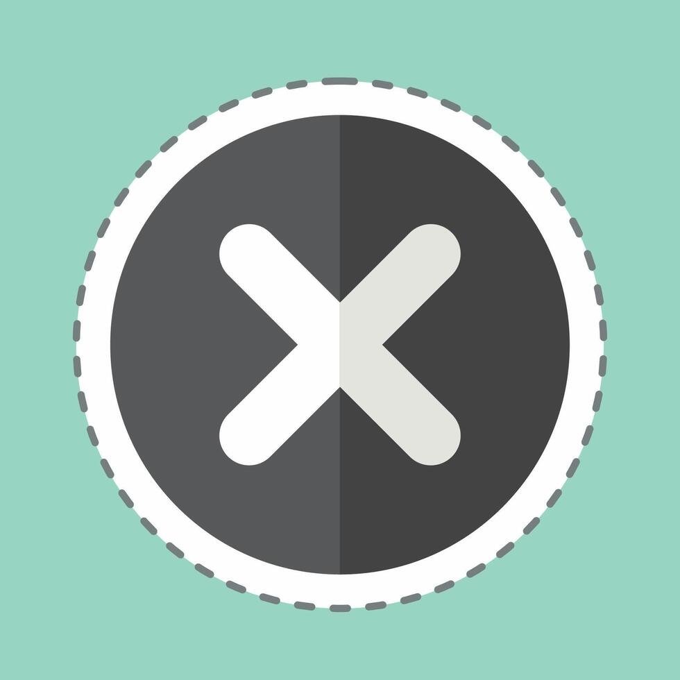Sticker line cut Coin. related to Exclamation symbol. design editable vector