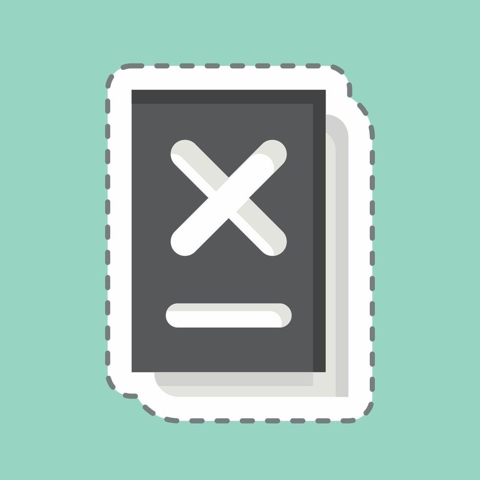 Sticker line cut Document. related to Exclamation symbol. design editable vector