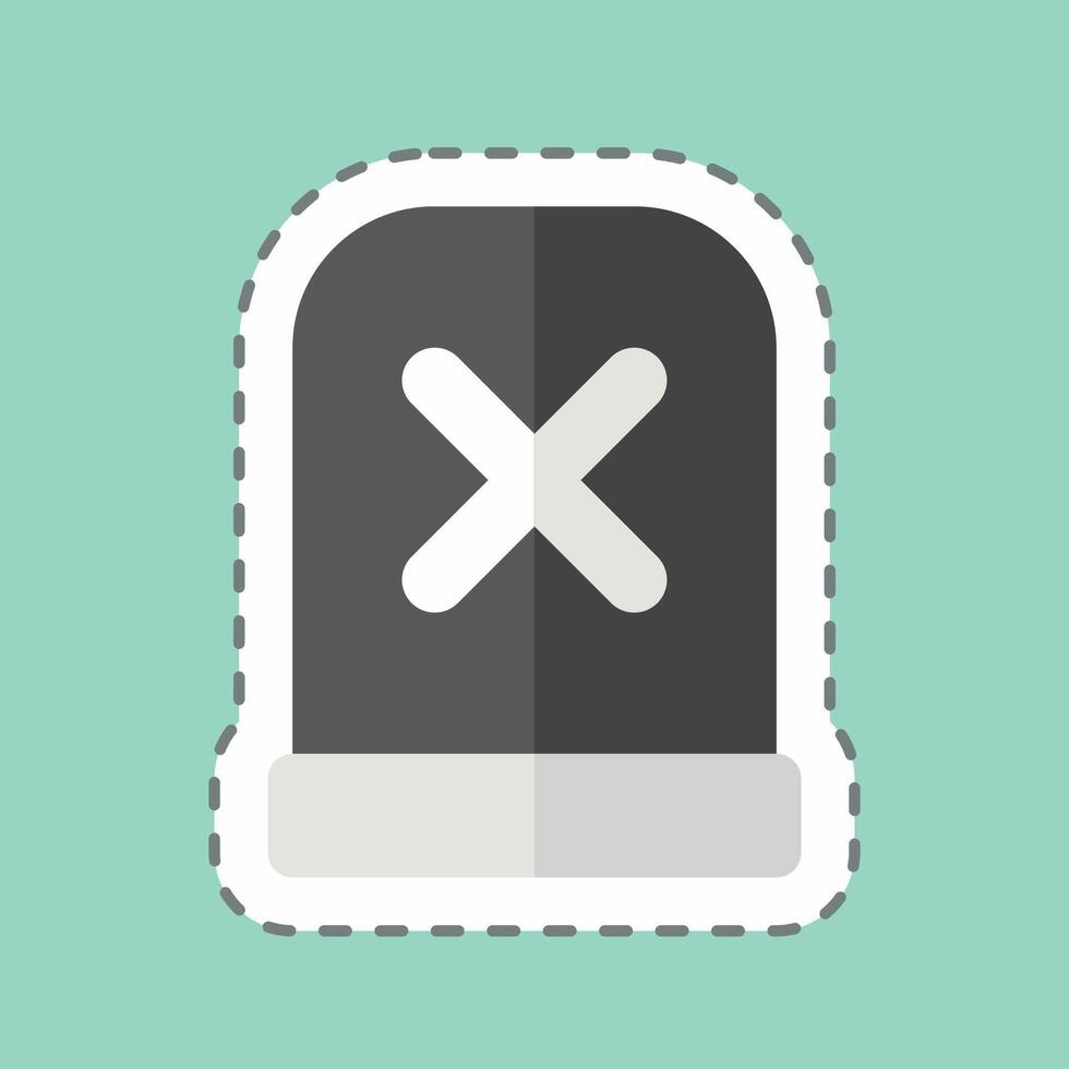 Sticker line cut Alert. related to Exclamation symbol. design editable vector